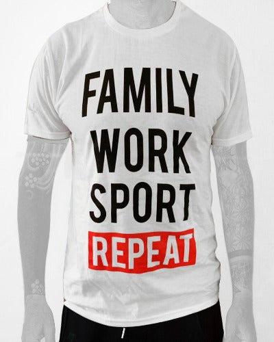 Tshirt Uomo Family Work Sport Repeat