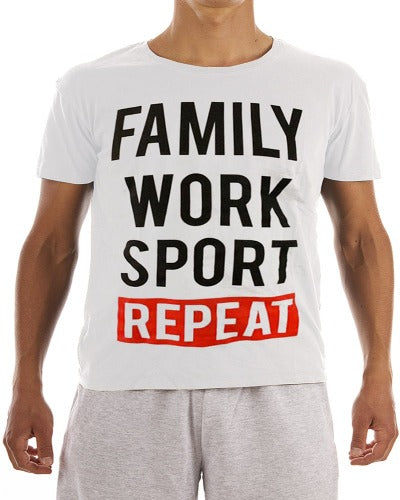 Tshirt Uomo Family Work Sport Repeat