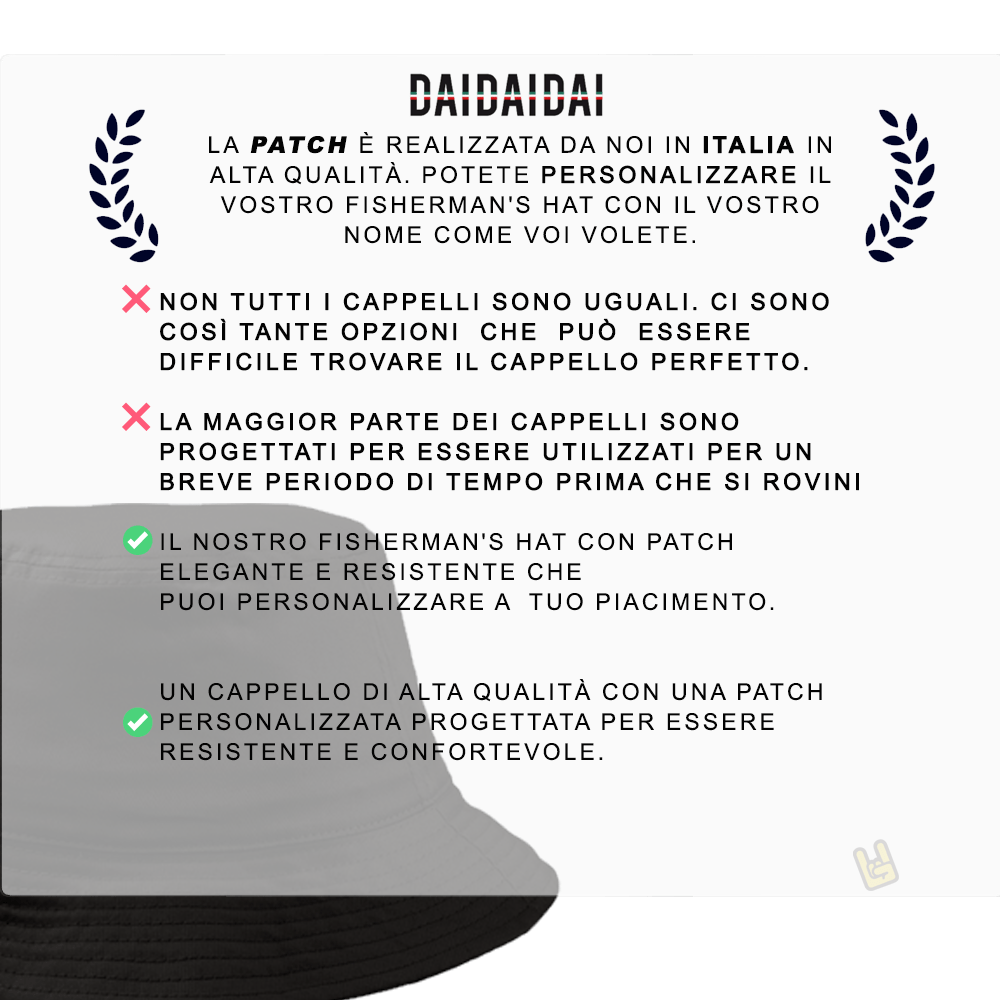 DAIDAIDAIOFFICIAL fisherman's hat with Patch