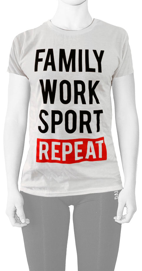 Tshirt Donna Family Work Sport Repeat